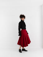 Elena Dawson Tea Skirt, Scarlet - ELENA DAWSON at Worthwhile