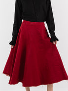 Elena Dawson Tea Skirt, Scarlet - ELENA DAWSON at Worthwhile
