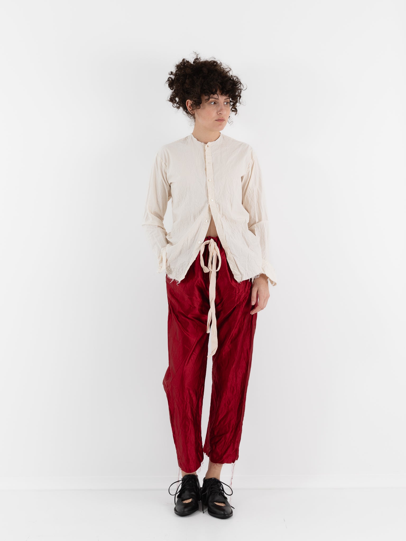 Elena Dawson Drawstring Trouser, Scarlet - ELENA DAWSON at Worthwhile
