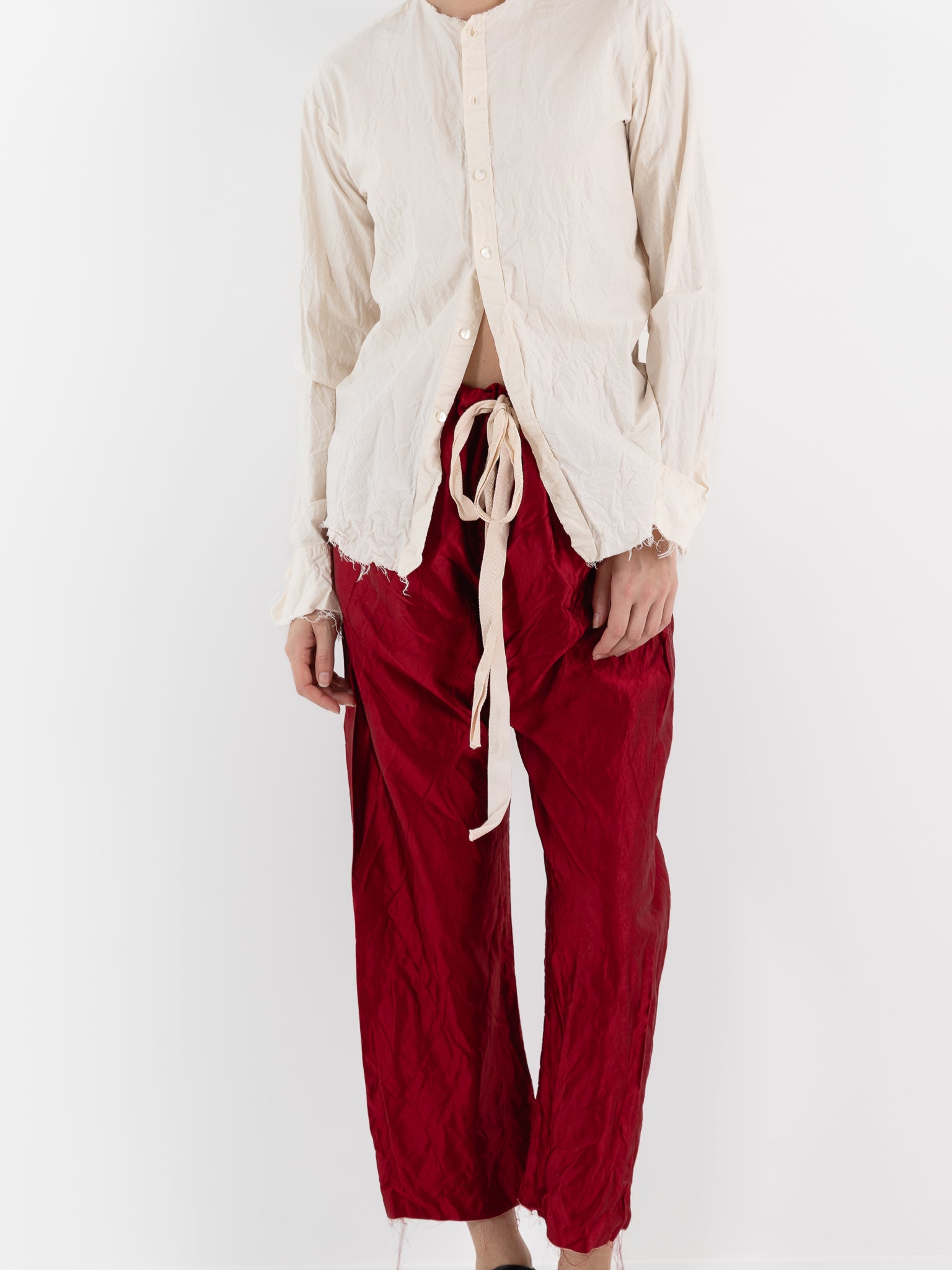Elena Dawson Drawstring Trouser, Scarlet - ELENA DAWSON at Worthwhile