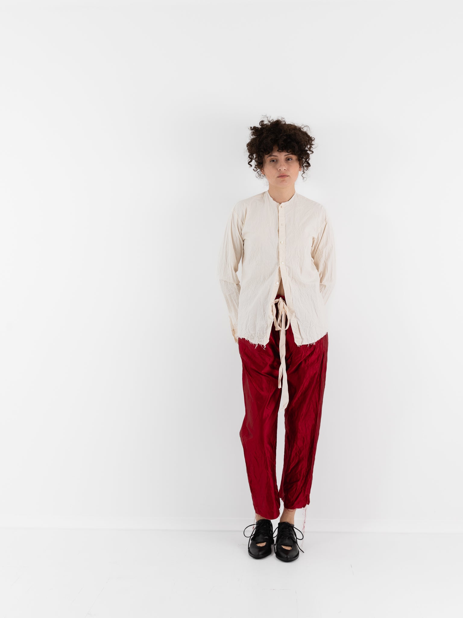 Elena Dawson Drawstring Trouser, Scarlet - ELENA DAWSON at Worthwhile