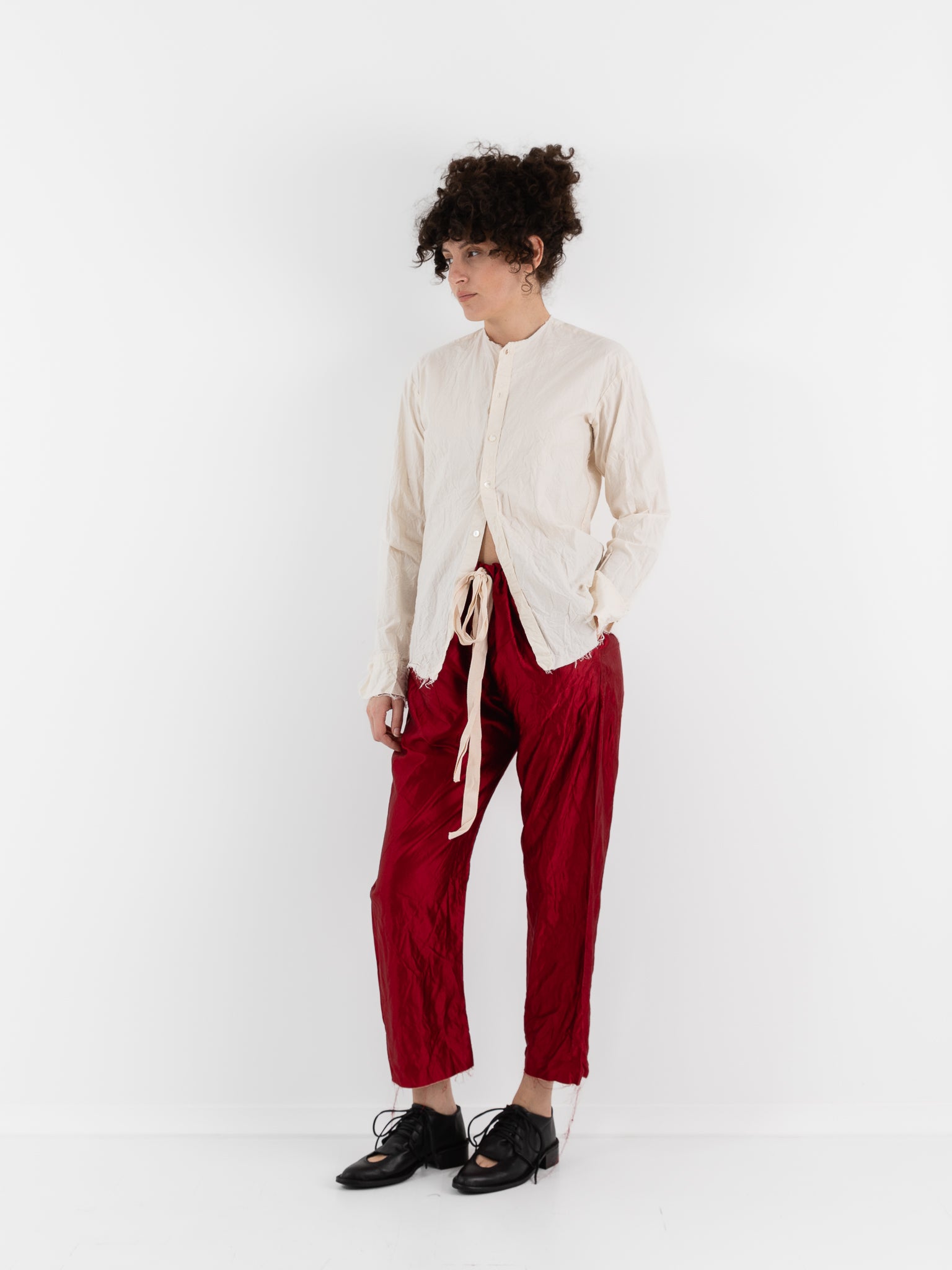 Elena Dawson Drawstring Trouser, Scarlet - ELENA DAWSON at Worthwhile