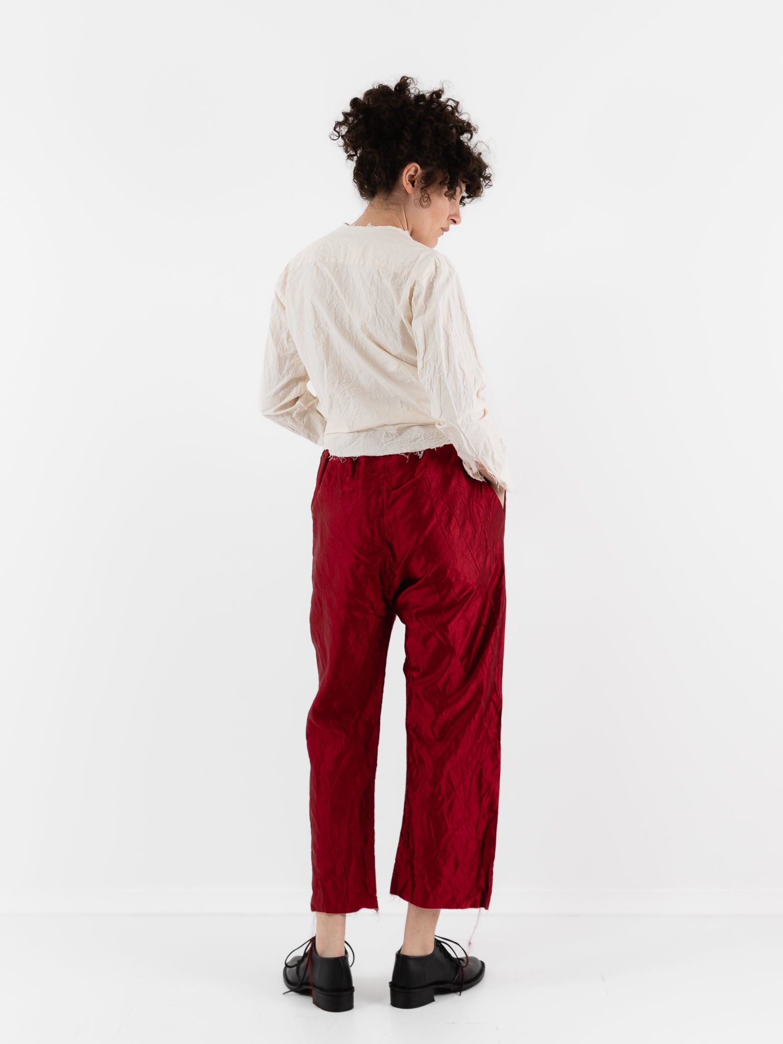 Elena Dawson Drawstring Trouser, Scarlet - ELENA DAWSON at Worthwhile