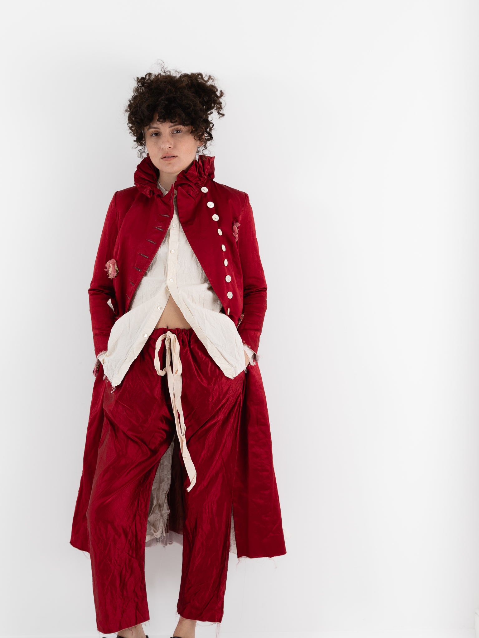 Elena Dawson Drawstring Trouser, Scarlet - ELENA DAWSON at Worthwhile