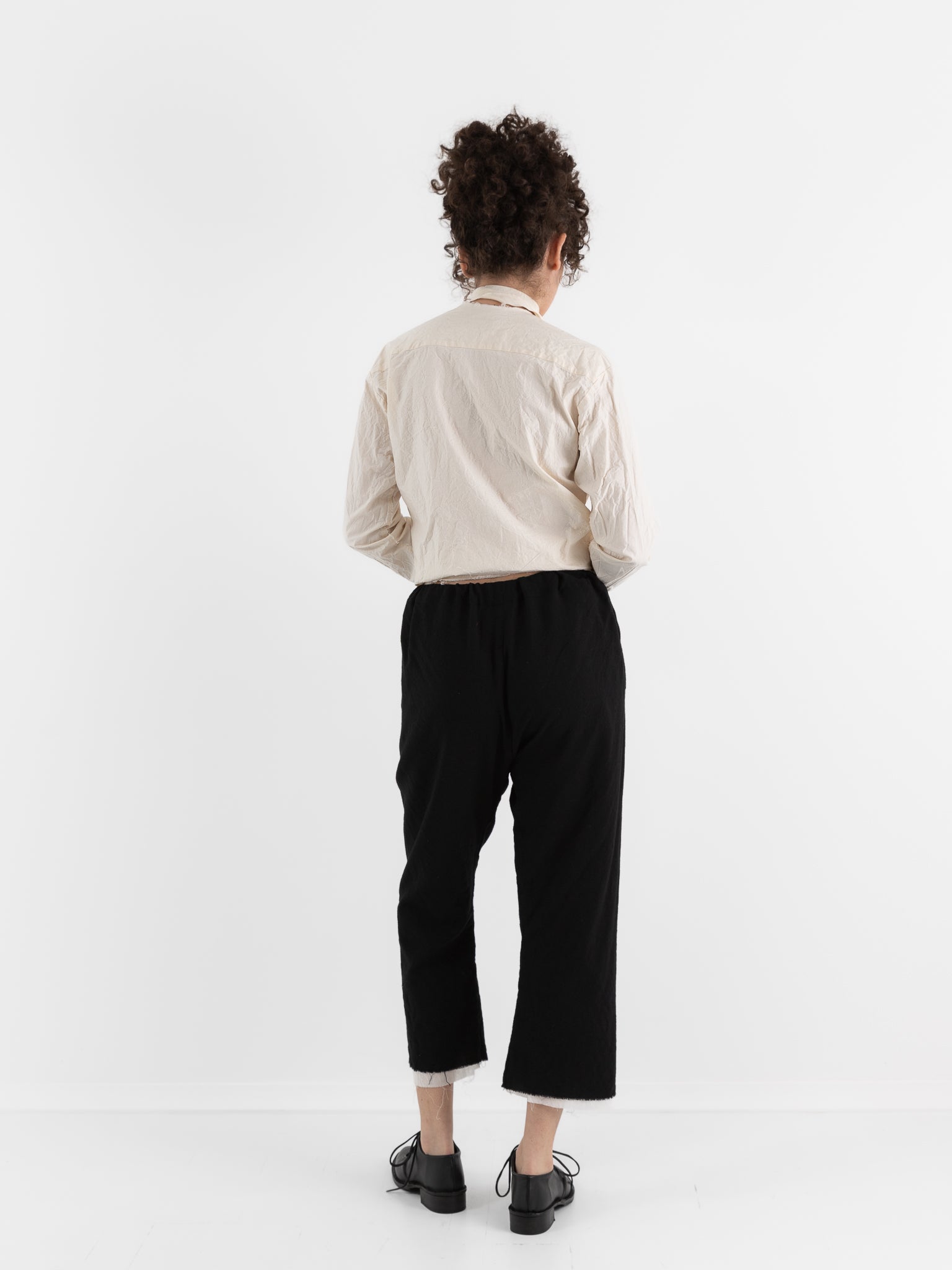 Elena Dawson Drawstring Trouser with Rosebuds, Black - ELENA DAWSON at Worthwhile