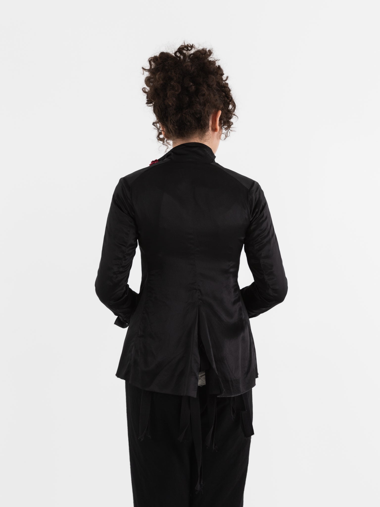 Elena Dawson 1X Hacking Jacket with Flowers, Black - ELENA DAWSON at Worthwhile