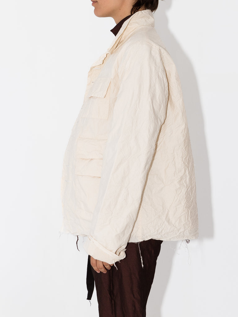 Elena Dawson Work Jacket, Cream Cotton Cambric - Worthwhile