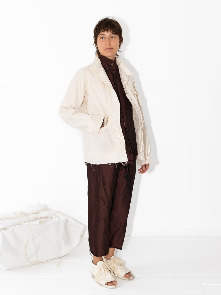 Elena Dawson Work Jacket, Cream Cotton Cambric - Worthwhile