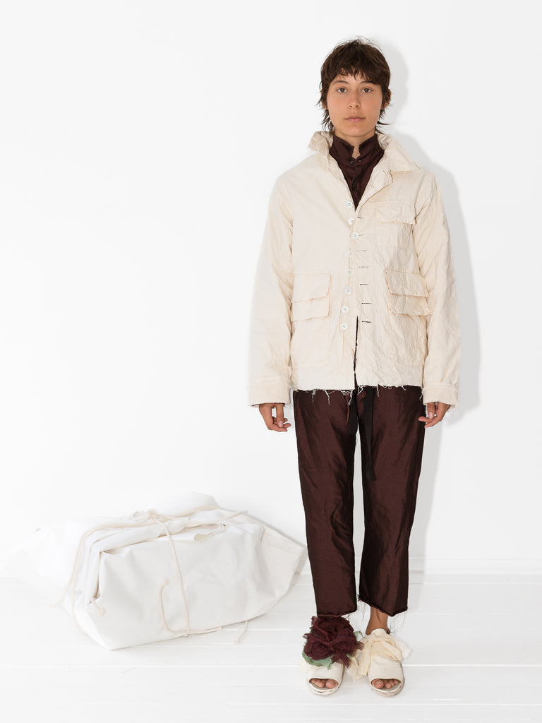 Elena Dawson Work Jacket, Cream Cotton Cambric - Worthwhile