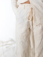Elena Dawson Work Trouser, Cream Cotton Cambric - Worthwhile