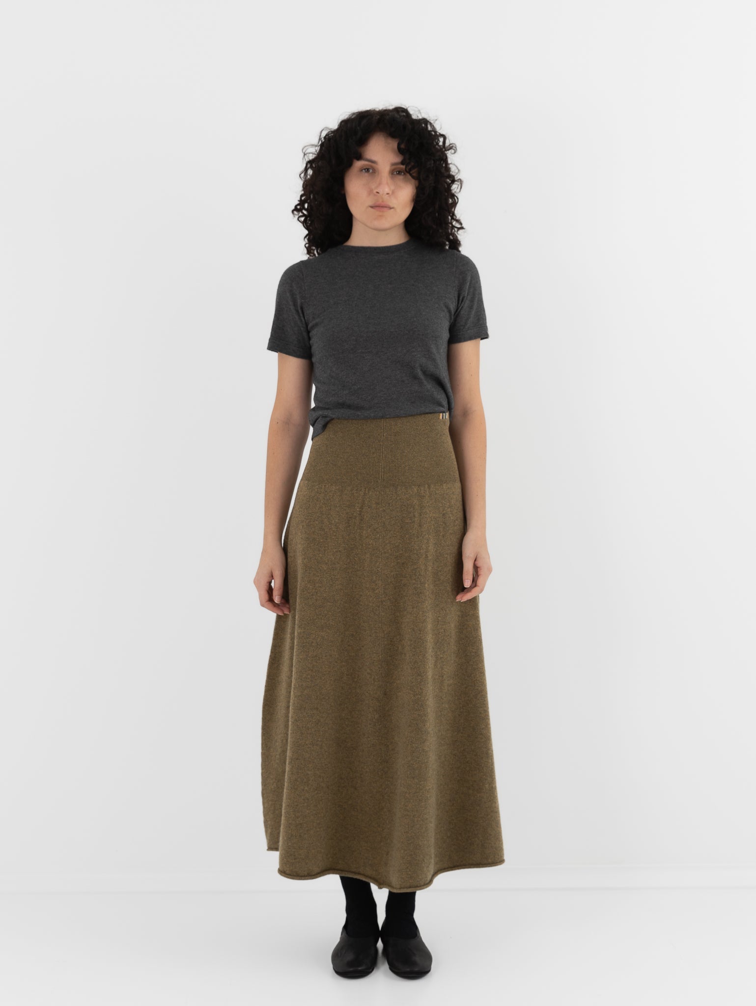 Extreme Cashmere n°388 Ease Skirt in Hunter - EXTREME CASHMERE at Worthwhile - shop SKIRT
