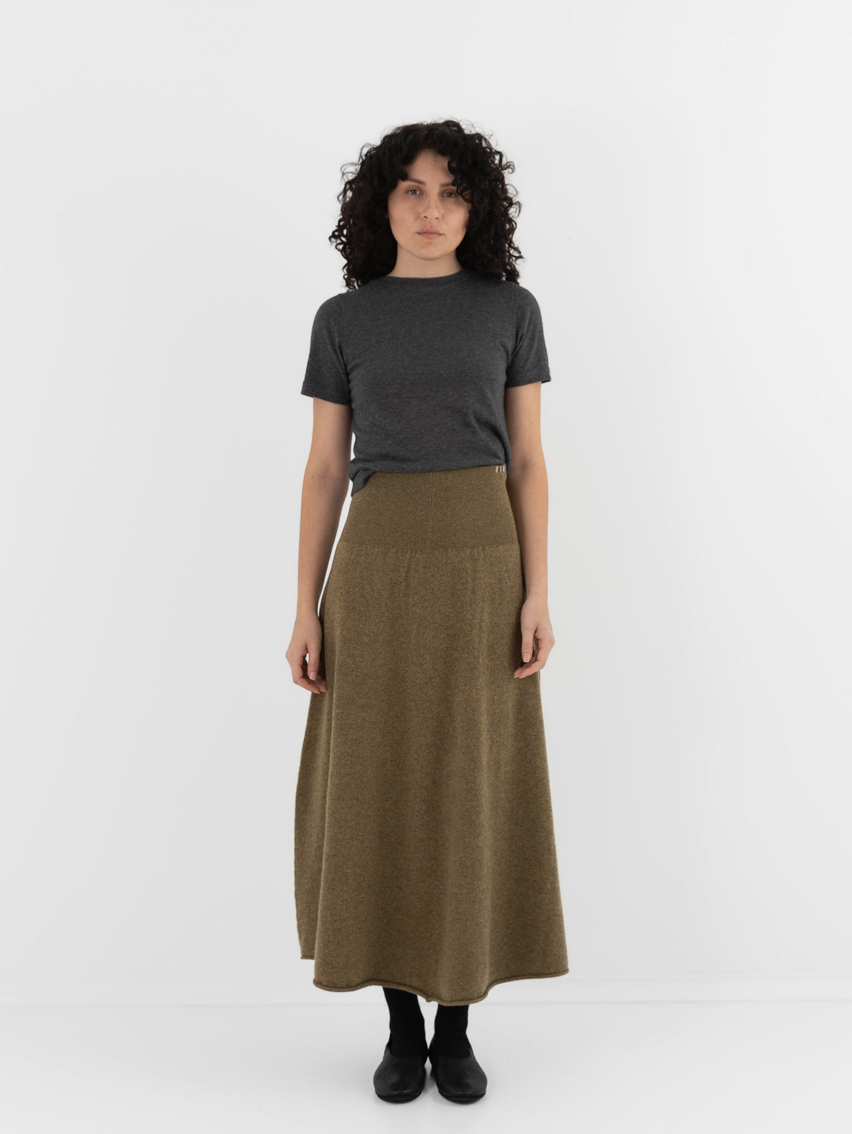 Extreme Cashmere n°388 Ease Skirt in Hunter - EXTREME CASHMERE at Worthwhile - shop SKIRT