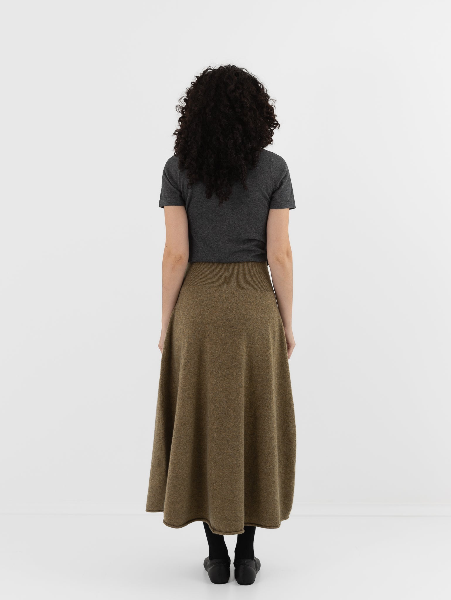 Extreme Cashmere n°388 Ease Skirt in Hunter - EXTREME CASHMERE at Worthwhile - shop SKIRT