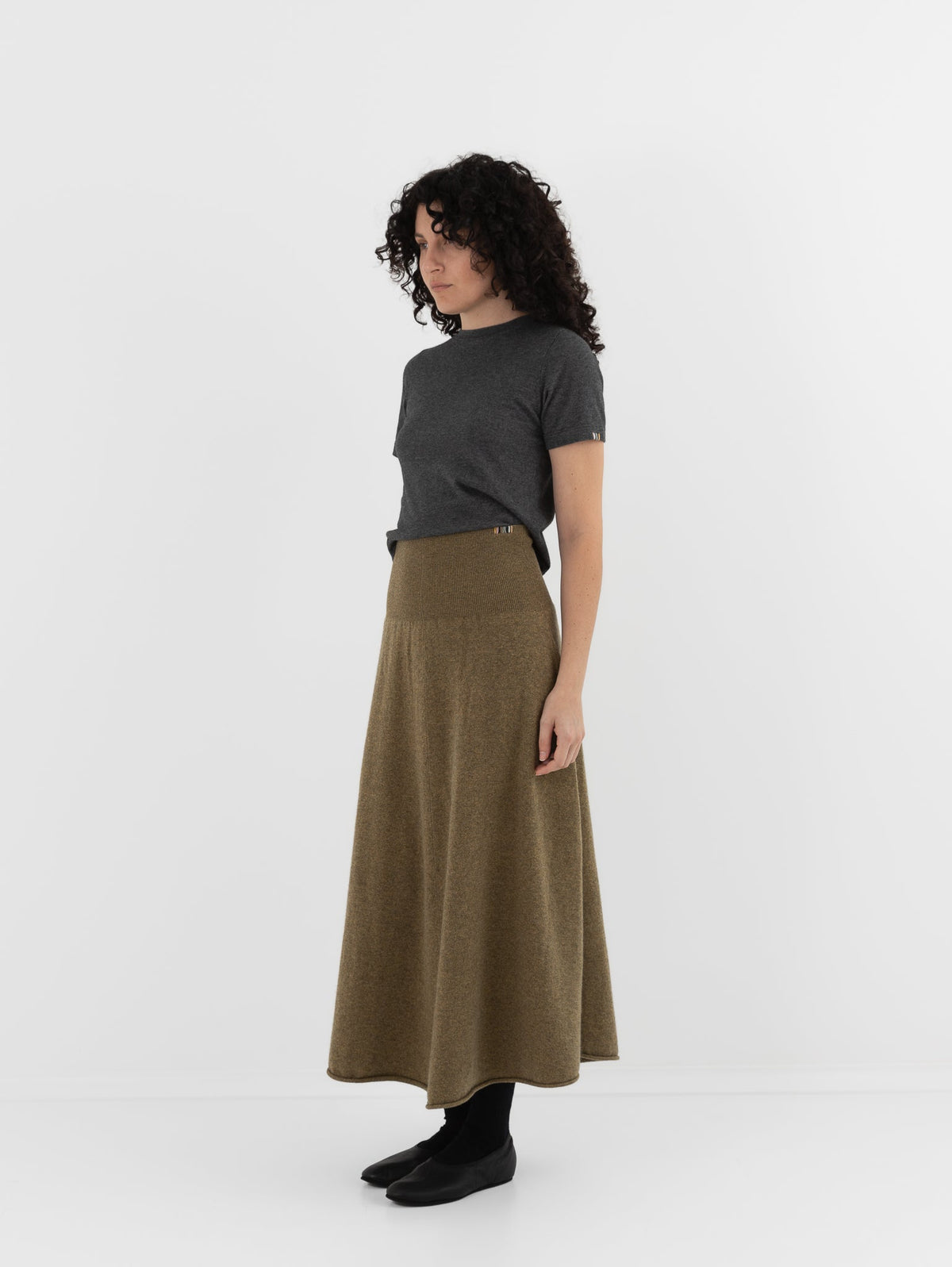 Extreme Cashmere n°388 Ease Skirt in Hunter - EXTREME CASHMERE at Worthwhile - shop SKIRT