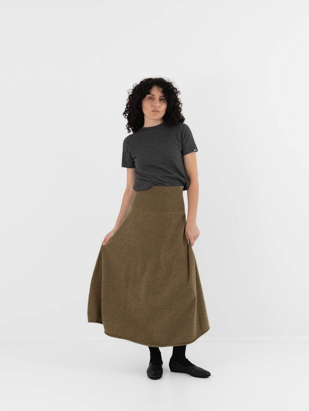 Extreme Cashmere n°388 Ease Skirt in Hunter - EXTREME CASHMERE at Worthwhile - shop SKIRT