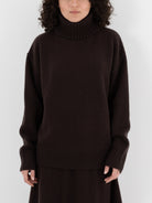 Extreme Cashmere n°20 Oversize Xtra Turtleneck in Dark Brown - EXTREME CASHMERE at Worthwhile - shop SWEATER