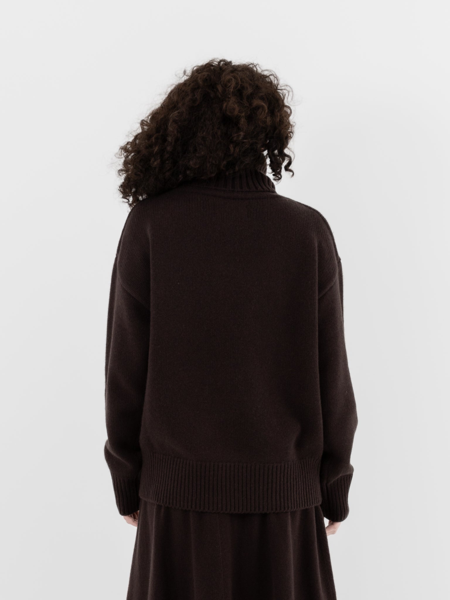 Extreme Cashmere n°20 Oversize Xtra Turtleneck in Dark Brown - EXTREME CASHMERE at Worthwhile - shop SWEATER