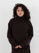 Extreme Cashmere n°20 Oversize Xtra Turtleneck in Dark Brown - EXTREME CASHMERE at Worthwhile - shop SWEATER