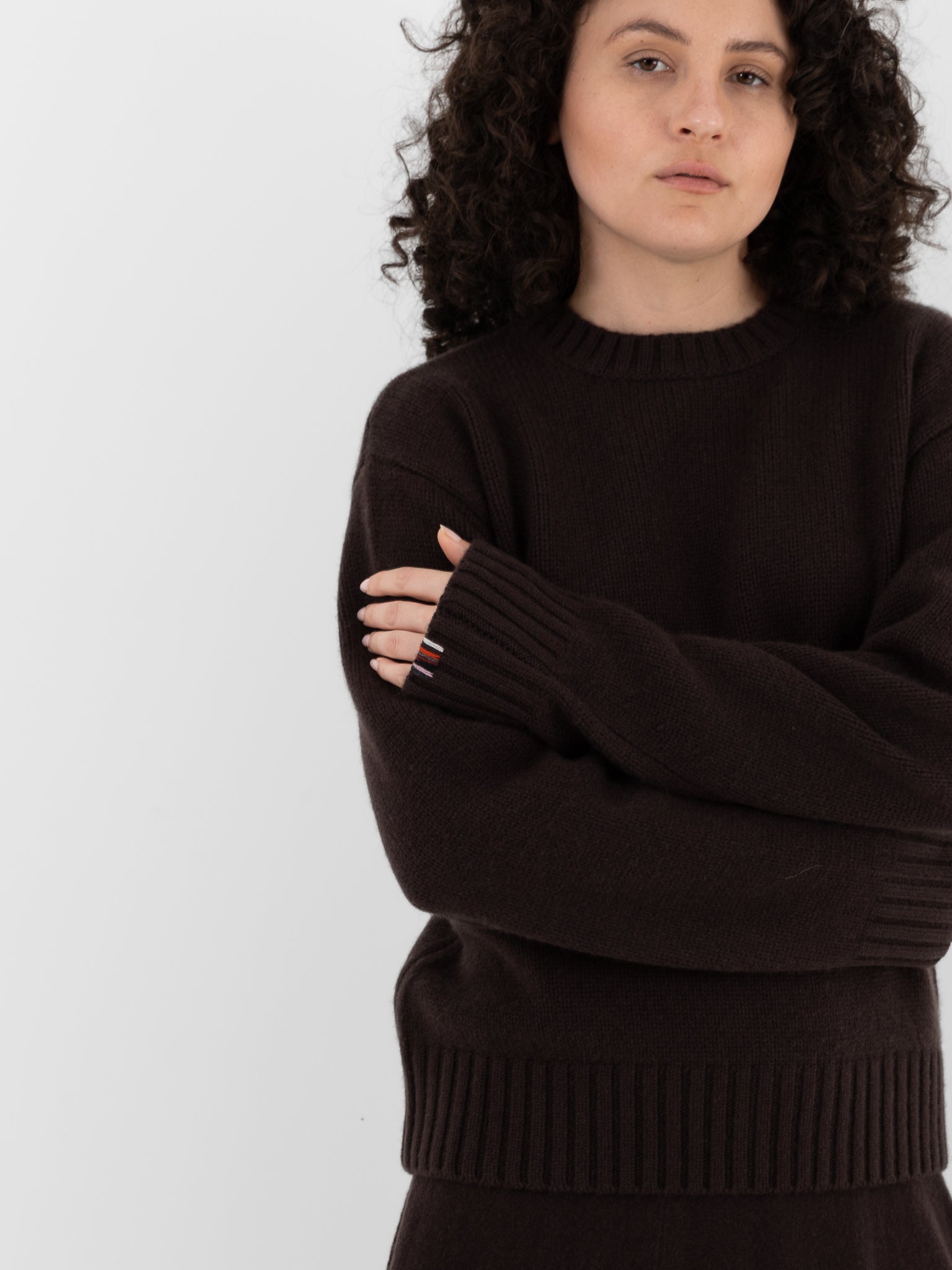 Extreme Cashmere n°373 Oldie Crewneck in Dark Brown - EXTREME CASHMERE at Worthwhile - shop SWEATER