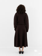 Extreme Cashmere n°388 Ease Skirt in Dark Brown - EXTREME CASHMERE at Worthwhile - shop SKIRT