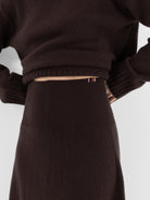 Extreme Cashmere n°388 Ease Skirt in Dark Brown - EXTREME CASHMERE at Worthwhile - shop SKIRT