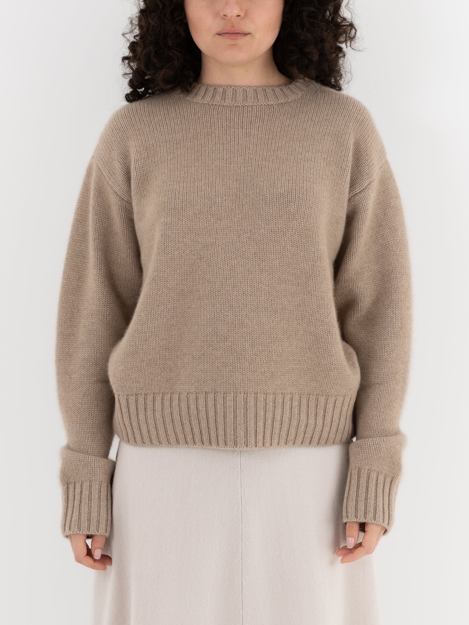 Extreme Cashmere n°373 The Oldie Crewneck in Oat - EXTREME CASHMERE at Worthwhile - shop SWEATER