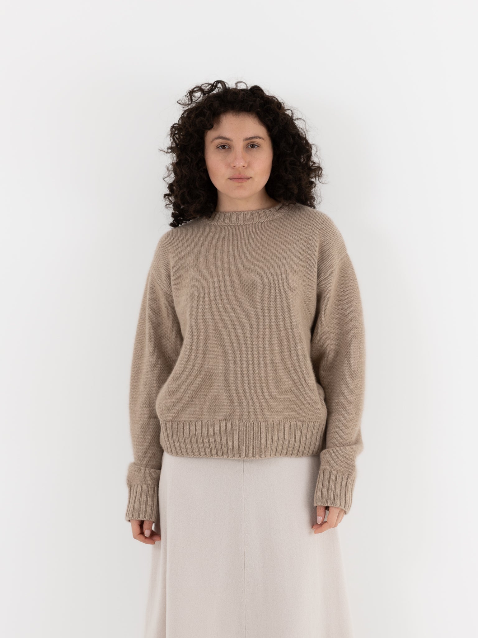 Extreme Cashmere n°373 The Oldie Crewneck in Oat - EXTREME CASHMERE at Worthwhile - shop SWEATER