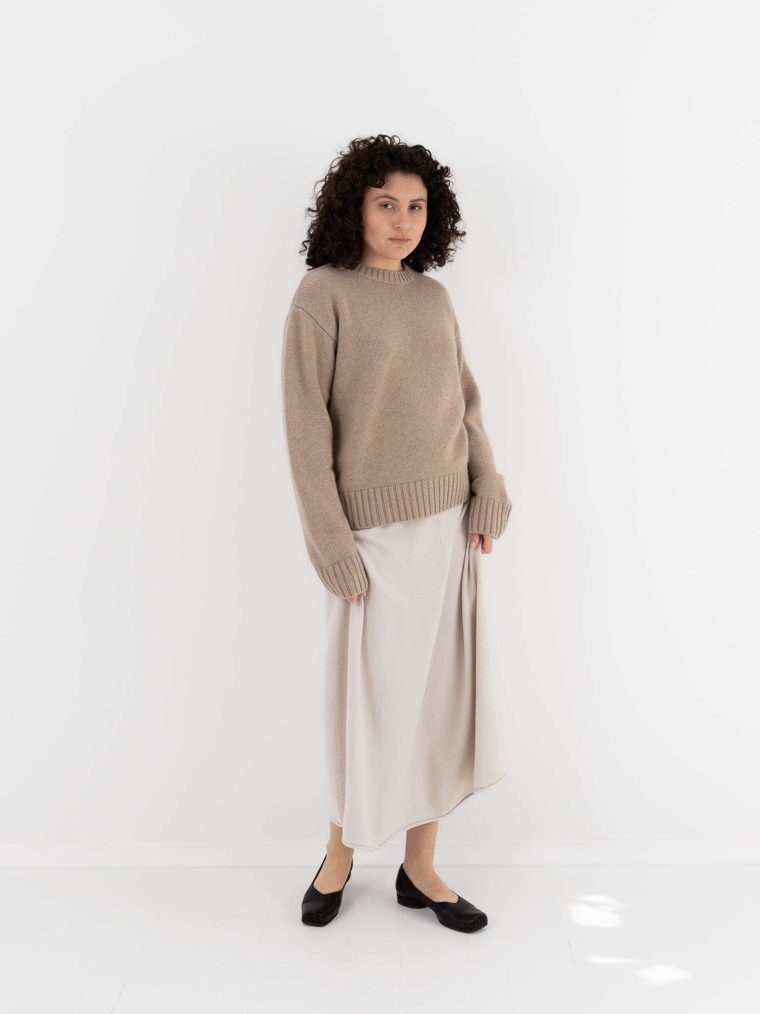 Extreme Cashmere n°373 The Oldie Crewneck in Oat - EXTREME CASHMERE at Worthwhile - shop SWEATER