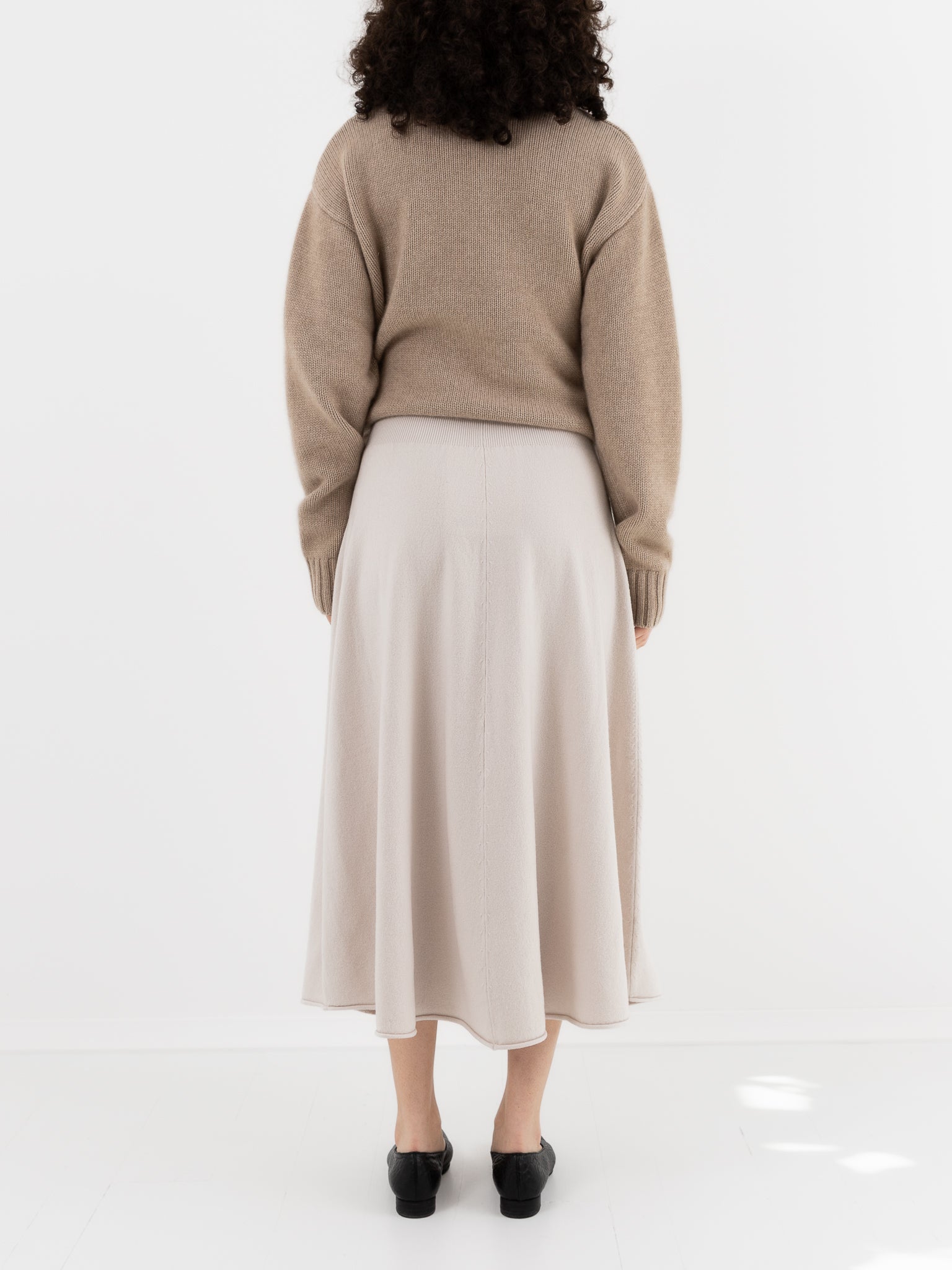 Extreme Cashmere n°388 Ease Skirt in Chalk - EXTREME CASHMERE at Worthwhile - shop SKIRT