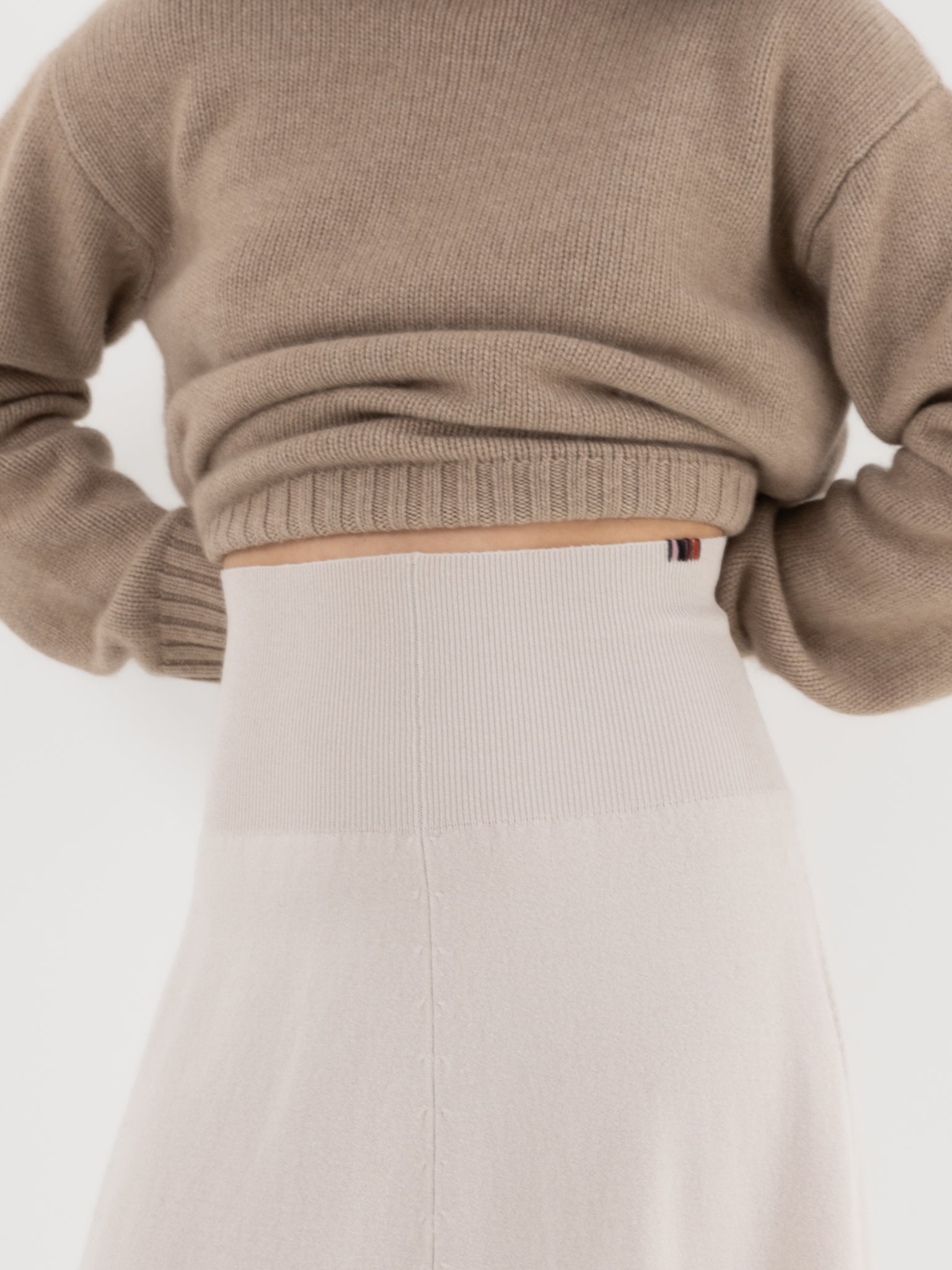 Extreme Cashmere n°388 Ease Skirt in Chalk - EXTREME CASHMERE at Worthwhile - shop SKIRT