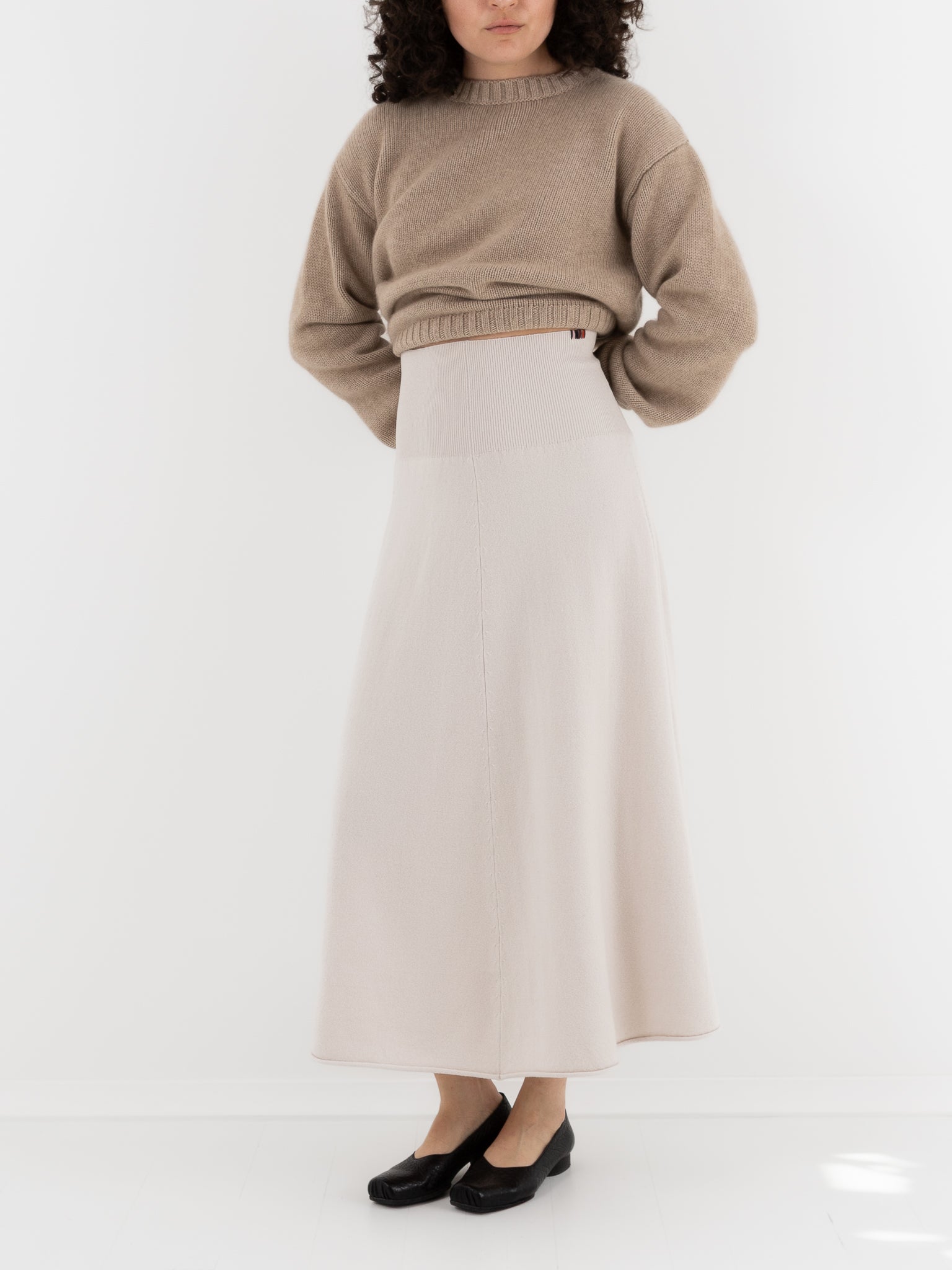 Extreme Cashmere n°388 Ease Skirt in Chalk - EXTREME CASHMERE at Worthwhile - shop SKIRT