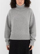 Extreme Cashmere n°434 Crop Xtra Turtleneck in Grey - EXTREME CASHMERE at Worthwhile - shop SWEATER