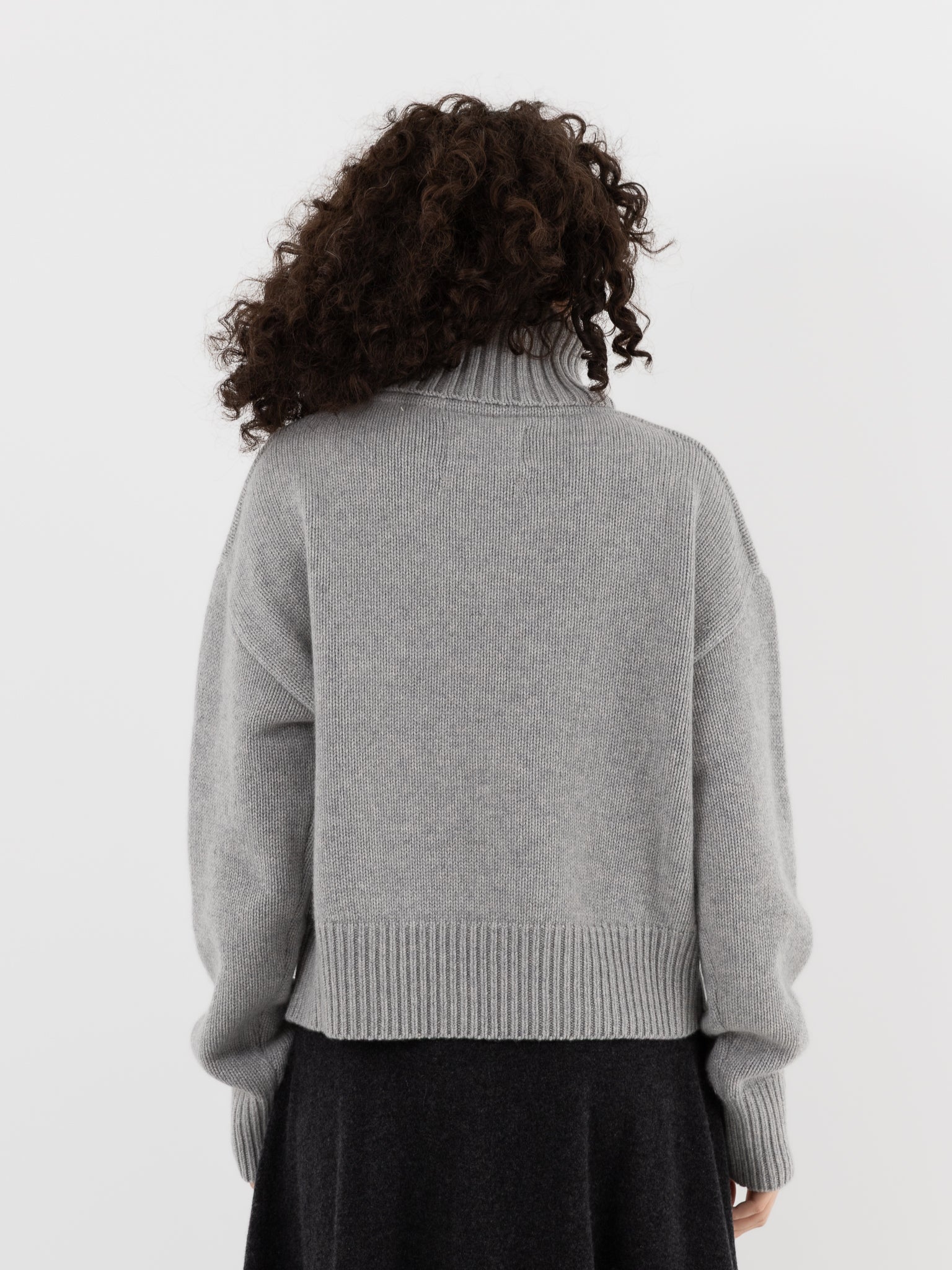 Extreme Cashmere n°434 Crop Xtra Turtleneck in Grey - EXTREME CASHMERE at Worthwhile - shop SWEATER
