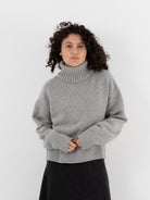 Extreme Cashmere n°434 Crop Xtra Turtleneck in Grey - EXTREME CASHMERE at Worthwhile - shop SWEATER