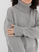Extreme Cashmere n°434 Crop Xtra Turtleneck in Grey - EXTREME CASHMERE at Worthwhile - shop SWEATER