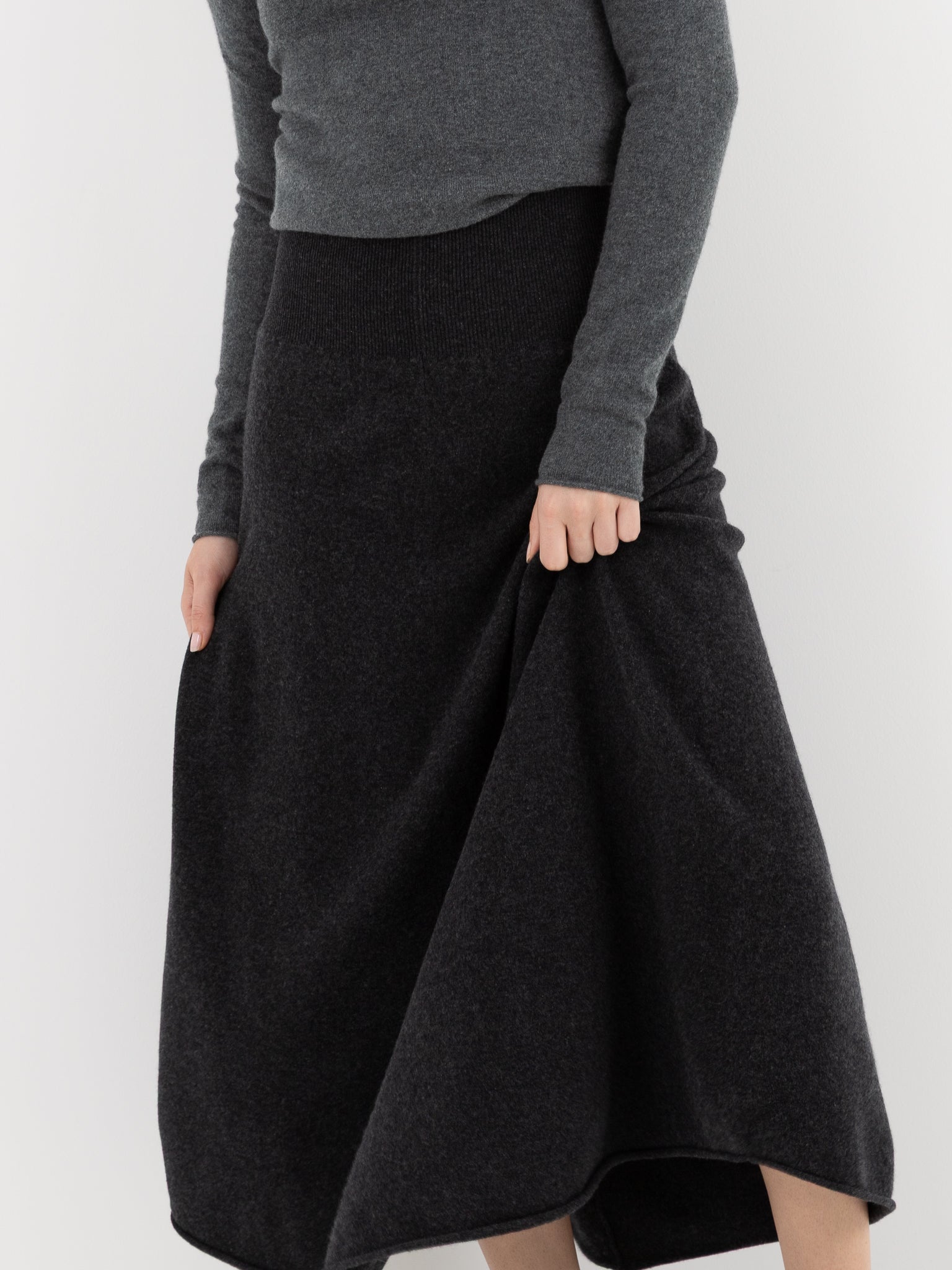 Extreme Cashmere n°388 Ease Skirt in Shadow - EXTREME CASHMERE at Worthwhile - shop SKIRT