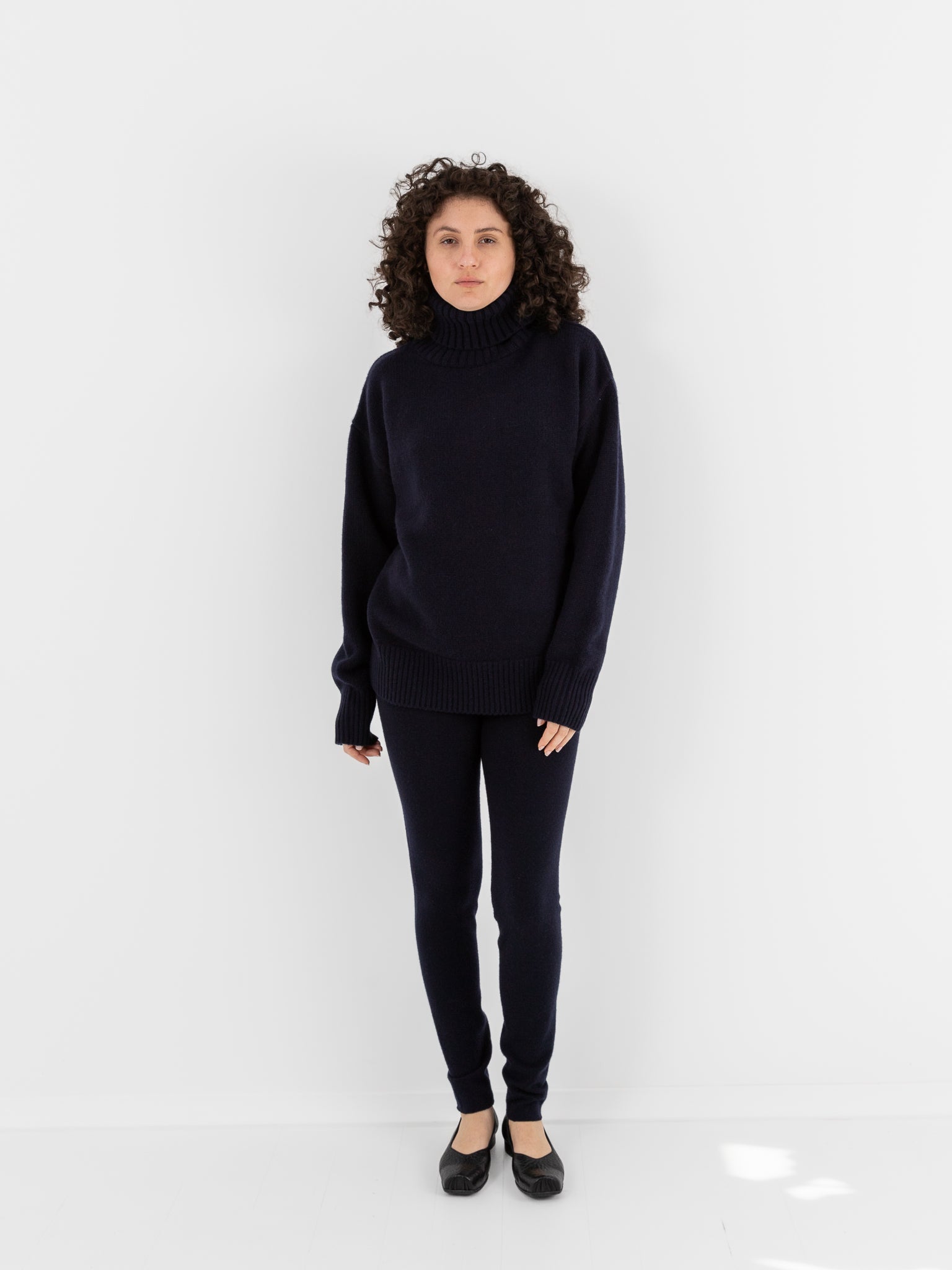 Extreme Cashmere n°20 Oversize Xtra Turtleneck in Navy - EXTREME CASHMERE at Worthwhile - shop SWEATER