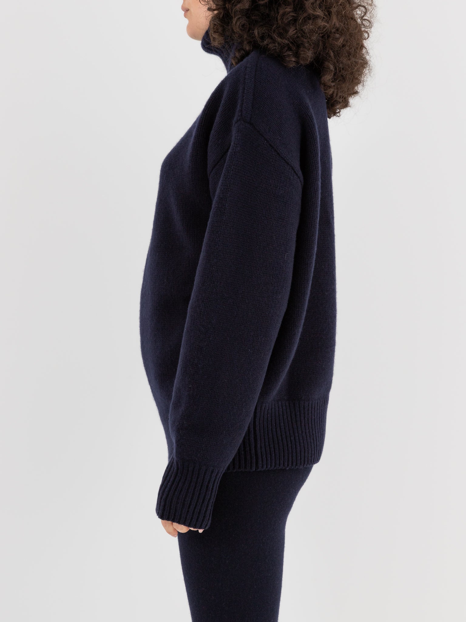Extreme Cashmere n°20 Oversize Xtra Turtleneck in Navy - EXTREME CASHMERE at Worthwhile - shop SWEATER