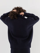 Extreme Cashmere n°20 Oversize Xtra Turtleneck in Navy - EXTREME CASHMERE at Worthwhile - shop SWEATER