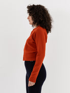 Extreme Cashmere n°257 Blouson Crop Cardigan in Dark Orange - EXTREME CASHMERE at Worthwhile - shop CARDIGAN