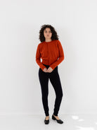 Extreme Cashmere n°257 Blouson Crop Cardigan in Dark Orange - EXTREME CASHMERE at Worthwhile - shop CARDIGAN