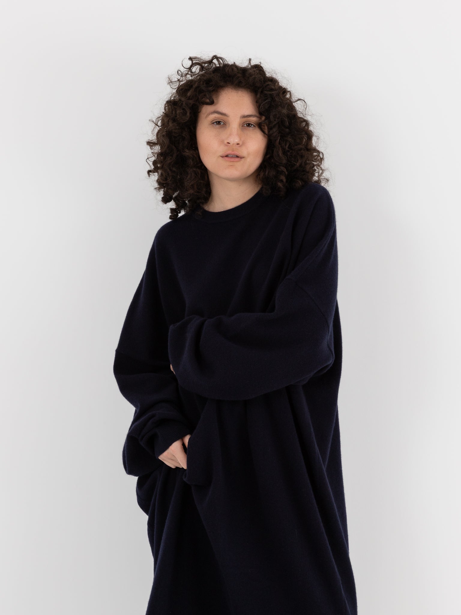 Extreme Cashmere n°289 May Dress in Navy - EXTREME CASHMERE at Worthwhile - shop DRESS