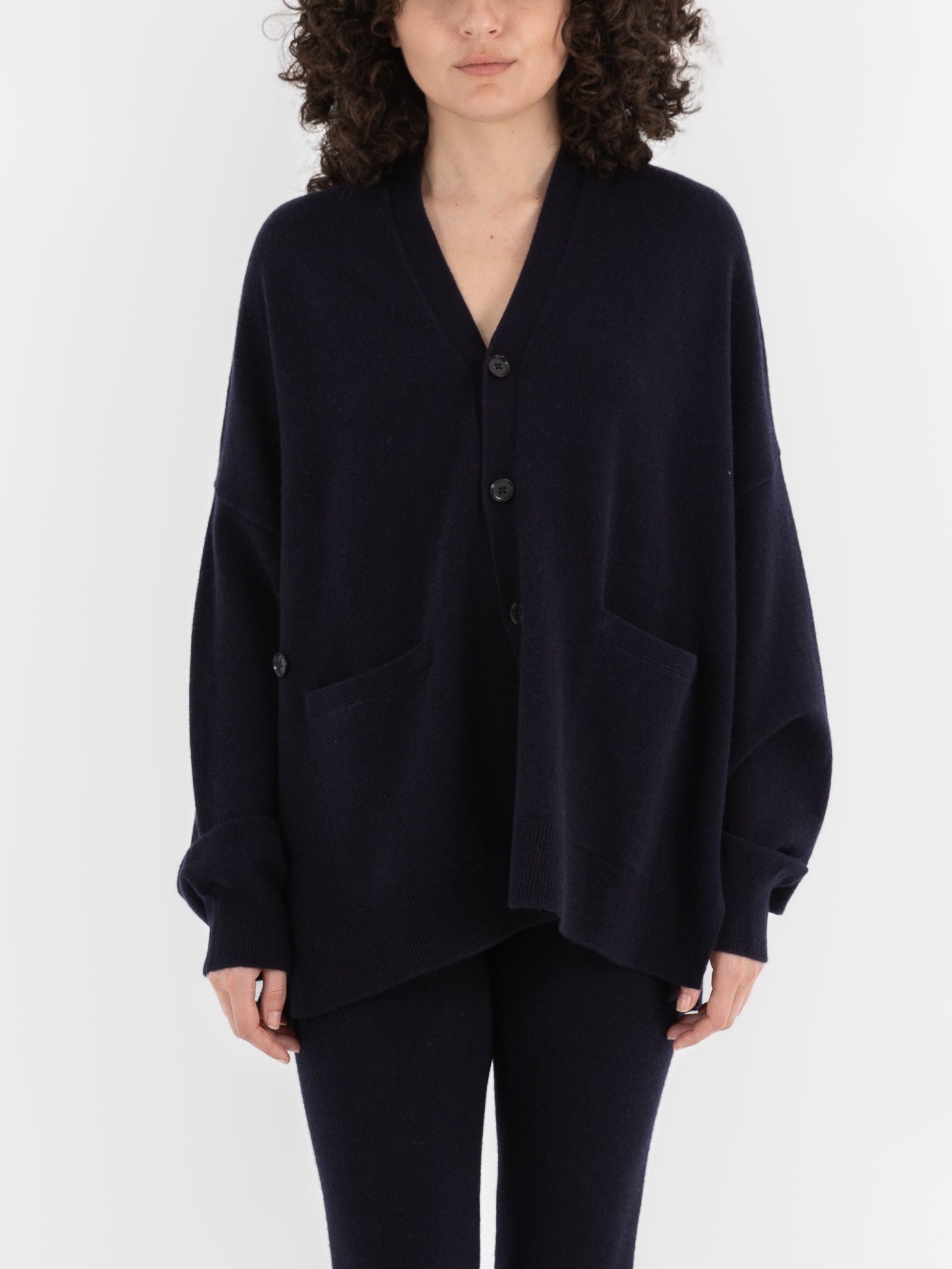 Extreme Cashmere n°24 Tokio Cardigan in Navy - EXTREME CASHMERE at Worthwhile