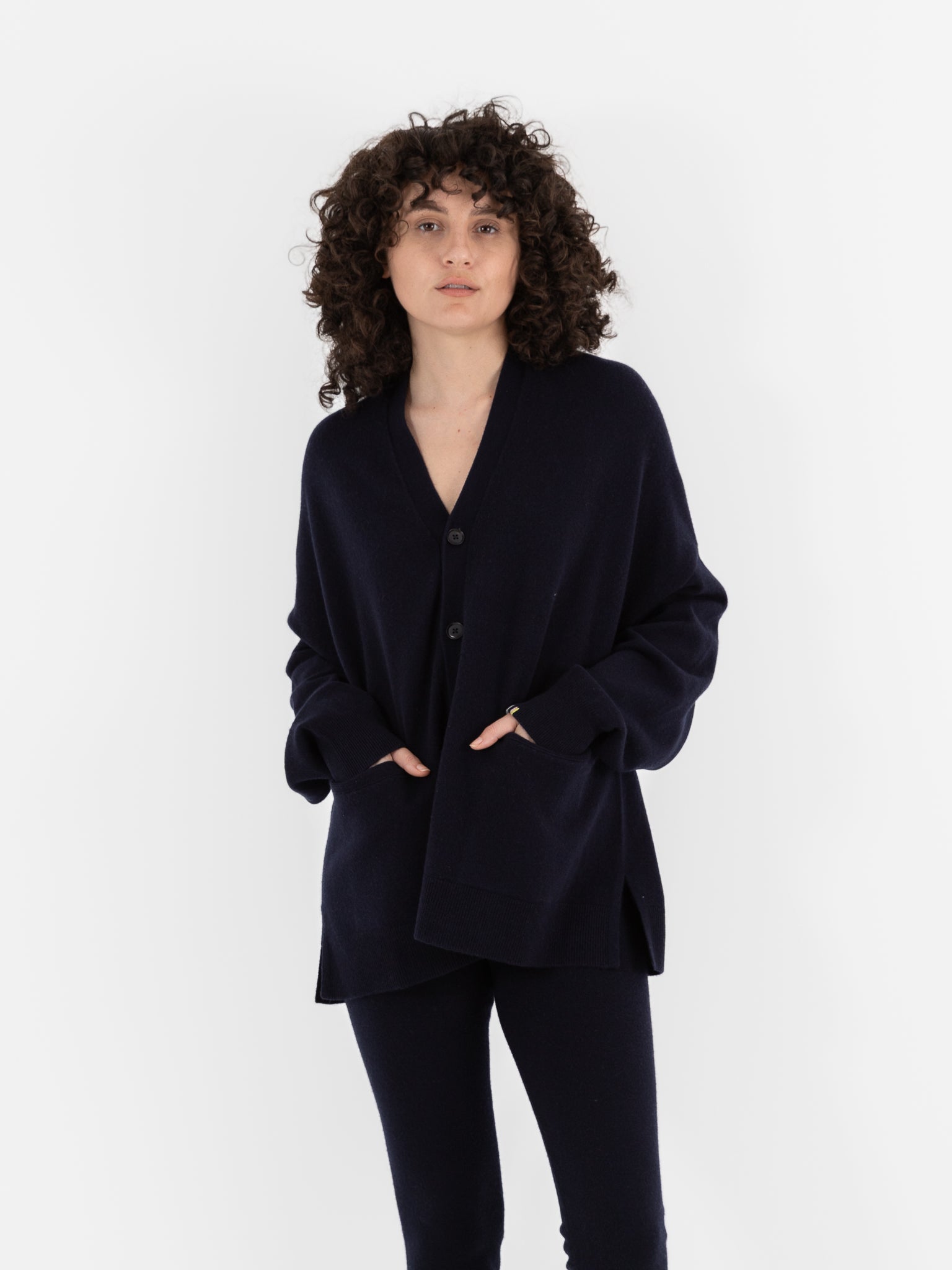 Extreme Cashmere n°24 Tokio Cardigan in Navy - EXTREME CASHMERE at Worthwhile