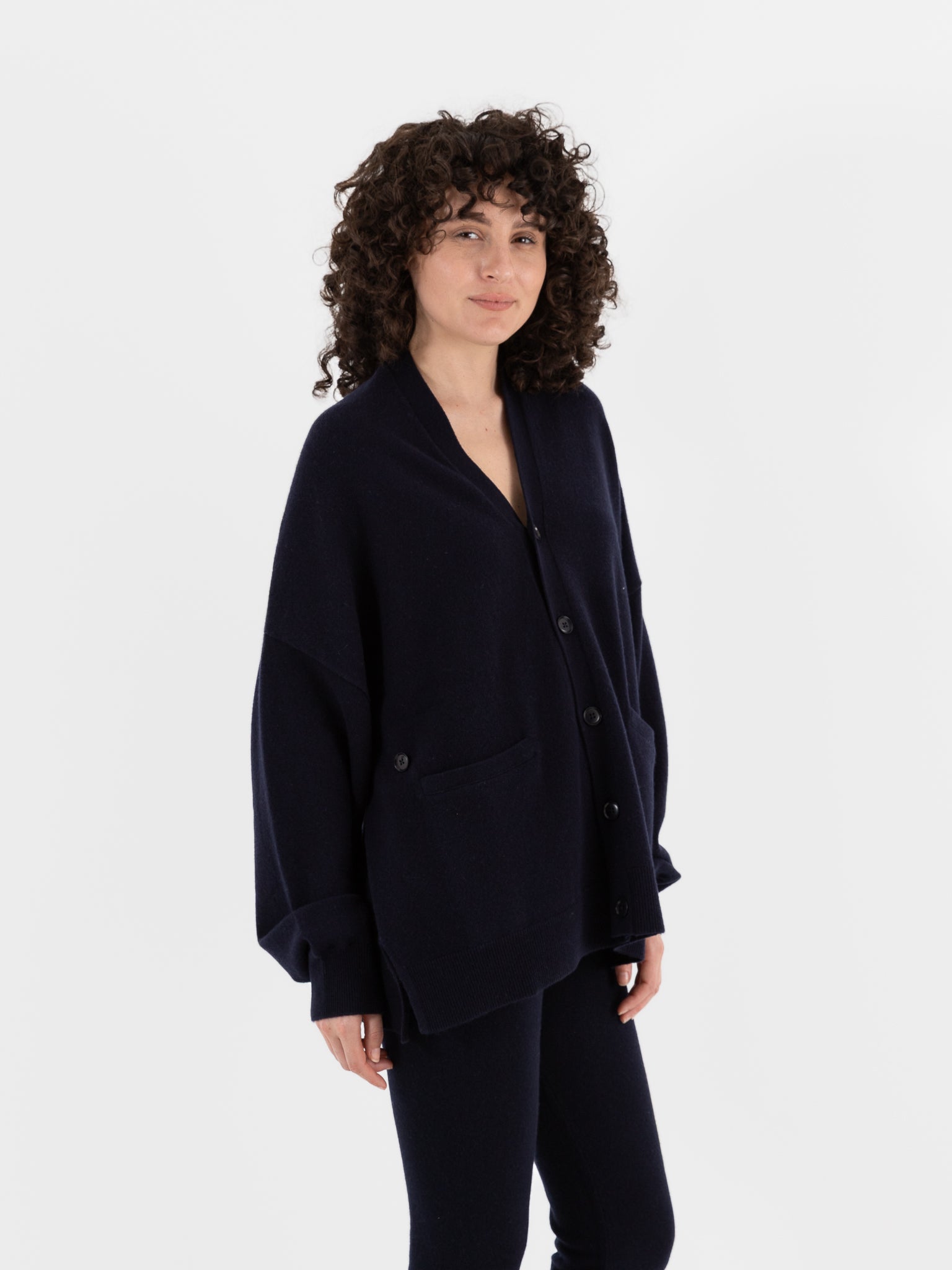 Extreme Cashmere n°24 Tokio Cardigan in Navy - EXTREME CASHMERE at Worthwhile