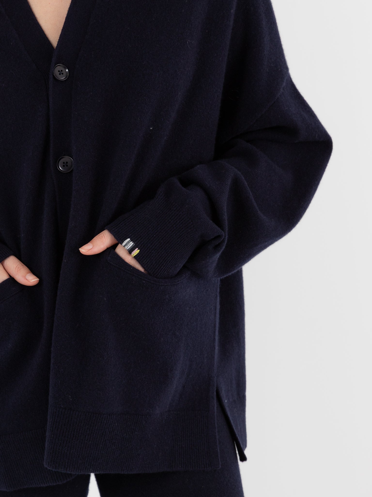 Extreme Cashmere n°24 Tokio Cardigan in Navy - EXTREME CASHMERE at Worthwhile