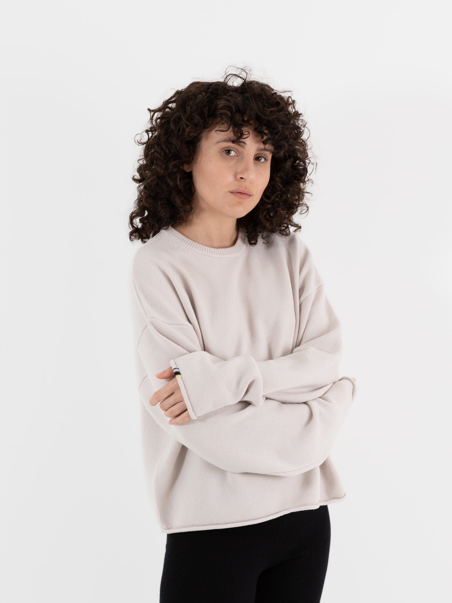 Extreme Cashmere n°426 Comfy Sweater in Chalk - EXTREME CASHMERE at Worthwhile