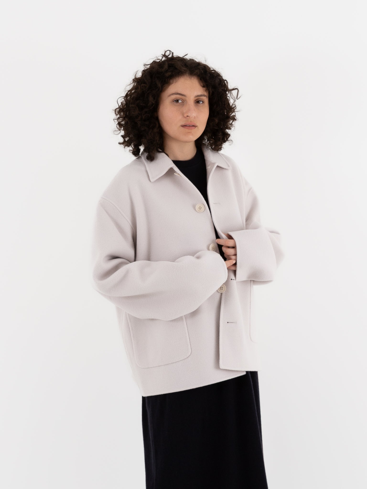 Extreme Cashmere n°427 Maker Jacket in Chalk - EXTREME CASHMERE at Worthwhile