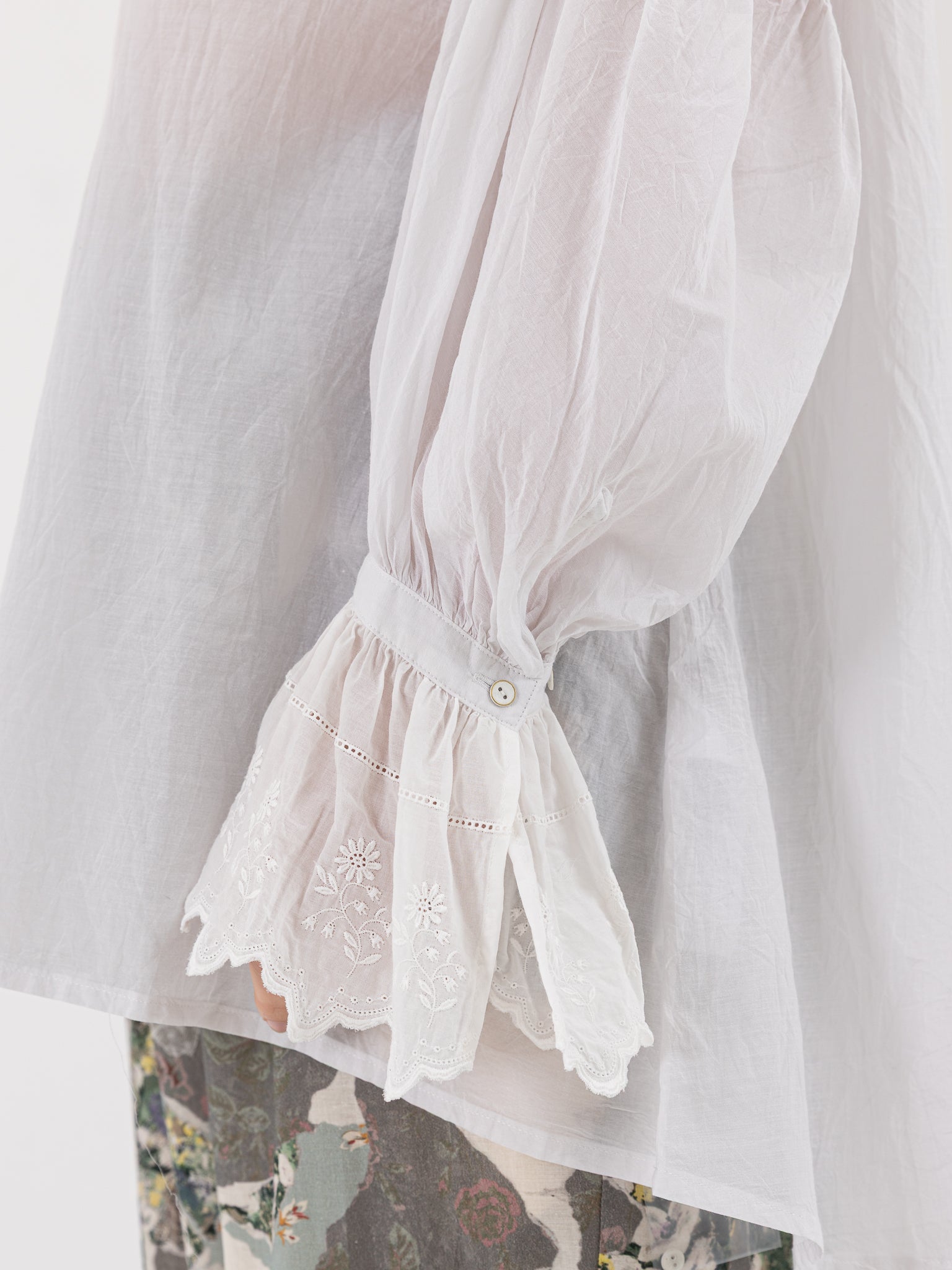GASA Embroidered Yoke Blouse in Antique White - GASA at Worthwhile - shop TOP