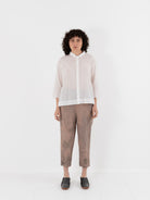 GASA Plant Printed Slim Pants in Terracotta Beige - GASA at Worthwhile - shop PANT